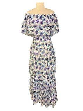 Vilebrequin White Off the shoulder Floral Maxi Dress with pockets $179